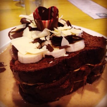 The Bongo Room - Chocolate French toast. So decadent. - New American Near Me - Chicago, Illinois The Bongo Room - Chocolate French toast. So decadent. - New American Near Me - Chicago, Illinois