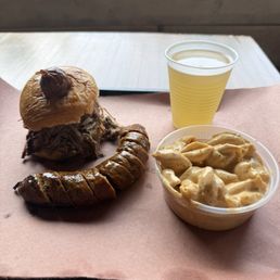Shells and Cheese, El Sancho Loco, House Made Jalapeno Sausage Link Shells and Cheese, El Sancho Loco, House Made Jalapeno Sausage Link