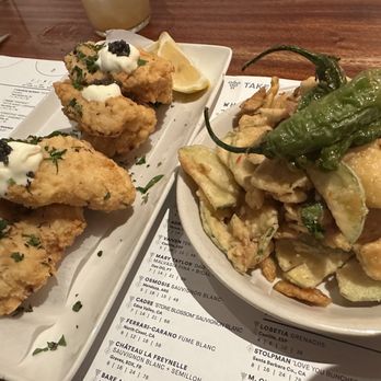 Sixty Vines - Chicken + caviar and the crispy zucchini, both were very good and huge portions. - Wine Bars Near Me - Houston, Texas