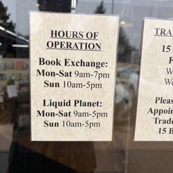 The Book Exchange - Book Exchange correct hours 3/28/26