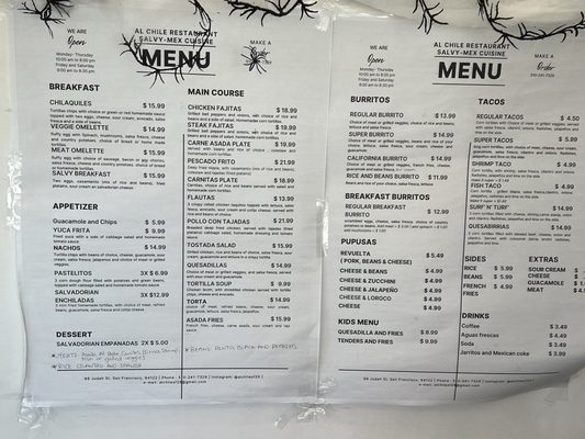 Menu photo 5 Al Chile San Francisco, CA