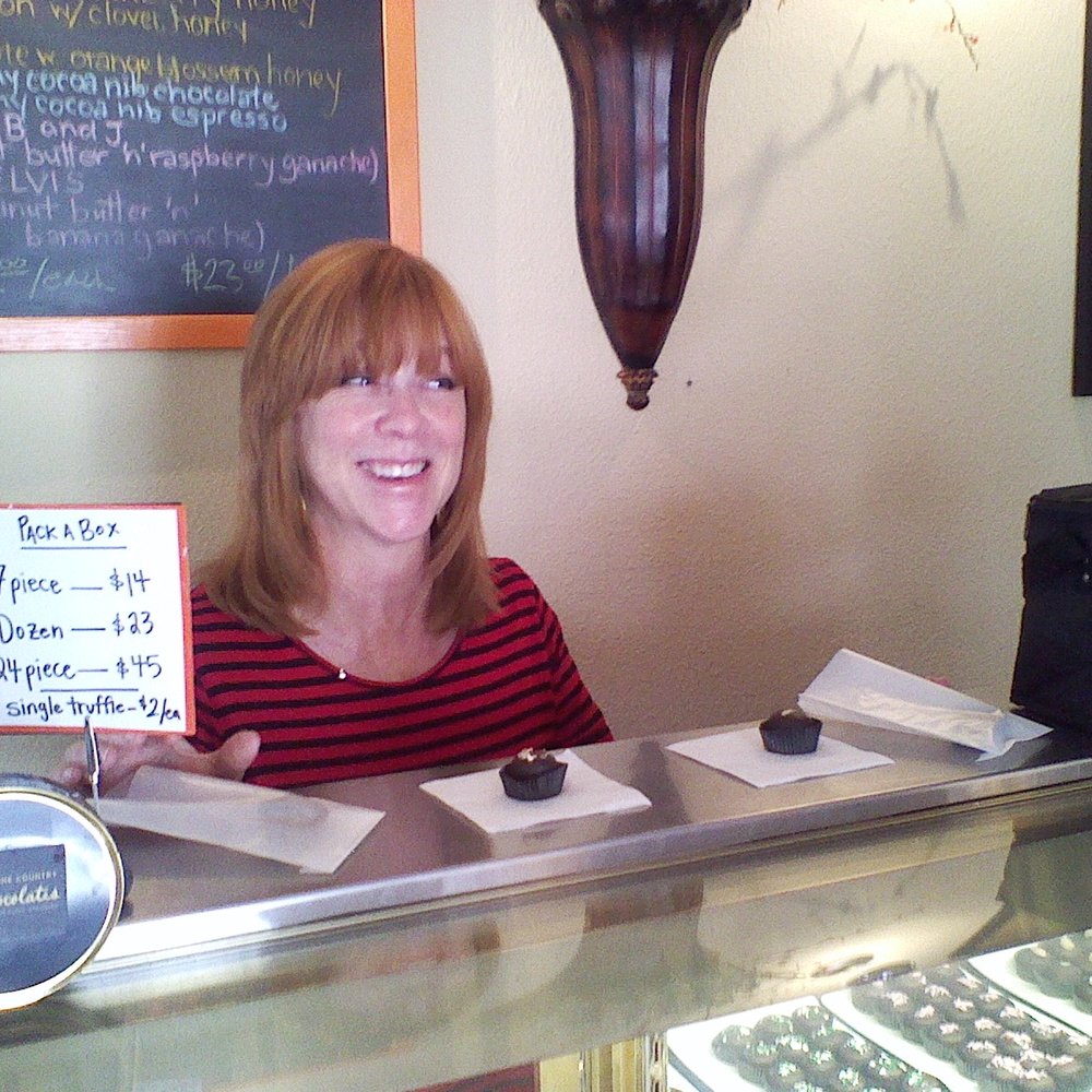 Wine Country Chocolates - Sandra at the counter wanted us to try the new cappuccino-tiramusu. Yum! - Desserts Near Me - Sonoma, California Wine Country Chocolates - Sandra at the counter wanted us to try the new cappuccino-tiramusu. Yum! - Desserts Near Me - Sonoma, California