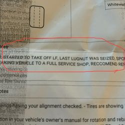 Costco - A written up statement explaining what was wrong. Totally wrong, just didn't want to do the job. Very dissatisfied.