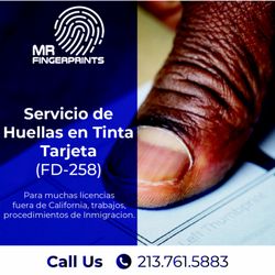 MR Fingerprints - Servicio de Huellas en tinta para tus tramites migratiorios. Por favor de llamar al 213-761-5883