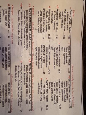 Menu photo 1 Pour on Center Ebensburg, PA