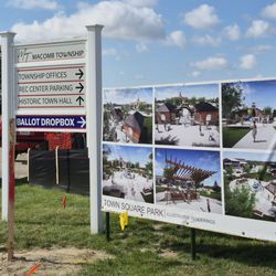 Macomb Township Ofc - Plans and Layout of New Construction out front of the Macomb Township Offices. 8/27/2026