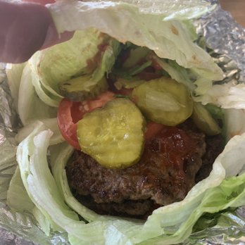 Five Guys - Lettuce wrap hamburger with all veggies - Fast Food Near Me - Conshohocken, Pennsylvania Five Guys - Lettuce wrap hamburger with all veggies - Fast Food Near Me - Conshohocken, Pennsylvania
