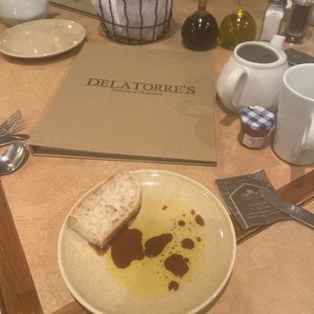 De La Torre's Trattoria - Menu & bread with olive oil n balsamic - Italian Near Me - Pleasanton, California De La Torre's Trattoria - Menu & bread with olive oil n balsamic - Italian Near Me - Pleasanton, California