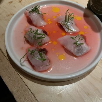 Neighborhood Sushi - The amberjack crudo - not big or filling but LOVELY flavor! - Japanese Near Me - Austin, Texas Neighborhood Sushi - The amberjack crudo - not big or filling but LOVELY flavor! - Japanese Near Me - Austin, Texas