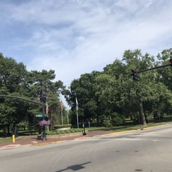 From across the street