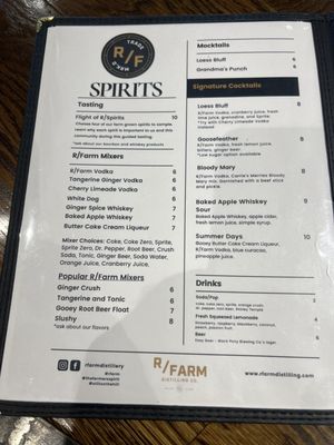Menu photo 2 R/ Farm Distilling Mound City, MO