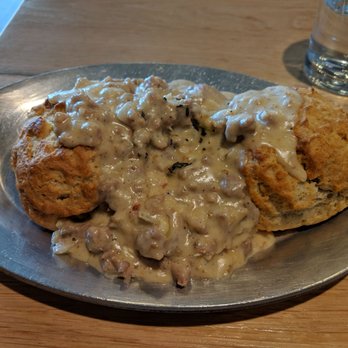 The Cut - Biscuits and gravy... Yuck. Lots of onions and WAY too much rosemary. - Burgers Near Me - Irvine, California The Cut - Biscuits and gravy... Yuck. Lots of onions and WAY too much rosemary. - Burgers Near Me - Irvine, California
