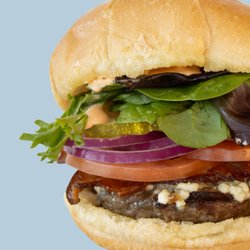 The Dragonslayer, one of our signature burgers, served at Cubby's Spanish Fork.