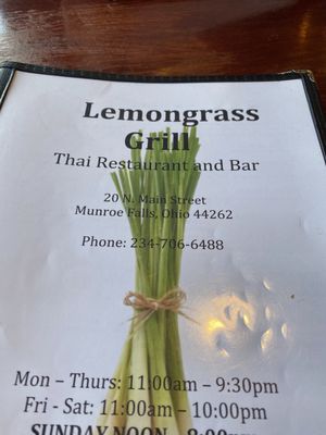 Menu photo 1 Lemongrass Grill Munroe Falls, OH