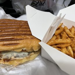 Cowboy burger with regular fries Cowboy burger with regular fries