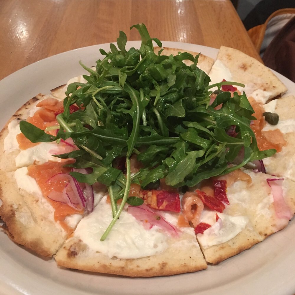 The Coffee Studio - Smoked salmon flatbread (about $9) - Coffee & Tea Near Me - Chicago, Illinois The Coffee Studio - Smoked salmon flatbread (about $9) - Coffee & Tea Near Me - Chicago, Illinois