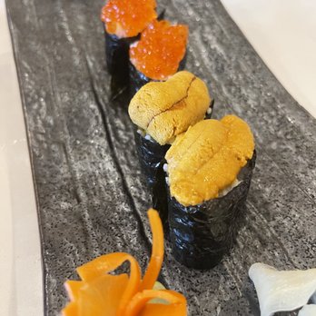 Oystra Sushi & Kitchen - Ikura and Sea Urchin nigiri - Japanese Near Me - Duluth, Georgia Oystra Sushi & Kitchen - Ikura and Sea Urchin nigiri - Japanese Near Me - Duluth, Georgia