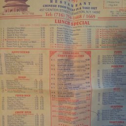 the menu for the restaurant
