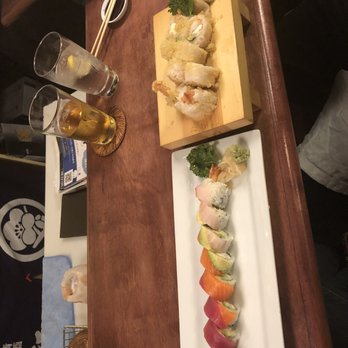 Happy Salmon - Jessica Roll (long roll) and Shrimp Tempura Crunch! - Japanese Near Me - Safety Harbor, Florida Happy Salmon - Jessica Roll (long roll) and Shrimp Tempura Crunch! - Japanese Near Me - Safety Harbor, Florida