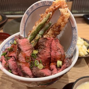Tendon Kohaku - Food was good but maybe because the place was too busy, there was a strong smell the dish soap on the bowls/plate. - Japanese Near Me - Bellevue, Washington