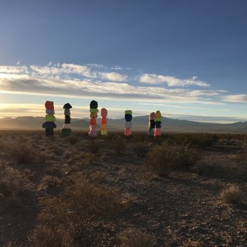 Seven Magic Mountains - 7:16 AM, Saturday. A couple was just leaving as I had arrived=all to myself! - Public Art Near Me - Las Vegas, Nevada Seven Magic Mountains - 7:16 AM, Saturday. A couple was just leaving as I had arrived=all to myself! - Public Art Near Me - Las Vegas, Nevada