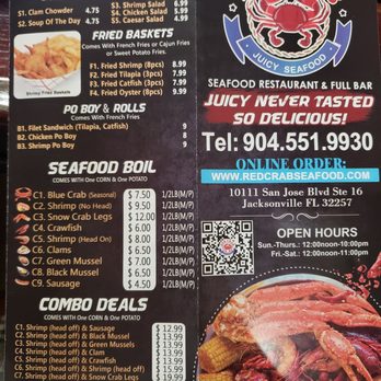 Red Crab - To-Go Menu - Seafood Near Me - Jacksonville, Florida