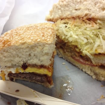 Katsu Burger - Quarter of the burger and half of the pork katsu. Whole lot of of YUM! - Burgers Near Me - Seattle, Washington Katsu Burger - Quarter of the burger and half of the pork katsu. Whole lot of of YUM! - Burgers Near Me - Seattle, Washington