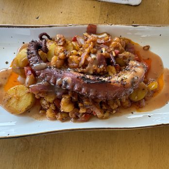 13 Restaurant - Grilled octopus with potato hash - New American Near Me - St Thomas, Virgin Islands