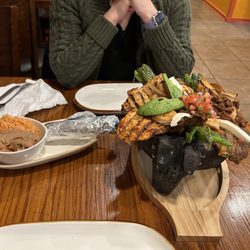 Las Fridas - Molcajete with a side of rice and beans