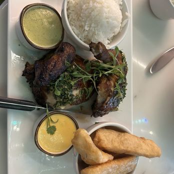 Mariposas - Pollo de Braso with rice & yuca fries. Picture here is the Half Chicken. - Peruvian Near Me - San Francisco, California Mariposas - Pollo de Braso with rice & yuca fries. Picture here is the Half Chicken. - Peruvian Near Me - San Francisco, California