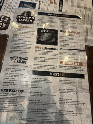 Menu photo 1 Henry's Tavern Portland, OR