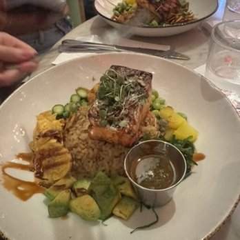 Marabu Restaurant - charcoal salmon bowl - Cuban Near Me - Miami, Florida Marabu Restaurant - charcoal salmon bowl - Cuban Near Me - Miami, Florida