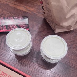Jet's Pizza - Ranch is clearly not pizza sauce ! Not sure how they could mix this up receipt was cleat on what we ordered
