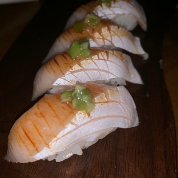 Uchi Austin - Yellowtail nigiri - Sushi Bars Near Me - Austin, Texas Uchi Austin - Yellowtail nigiri - Sushi Bars Near Me - Austin, Texas