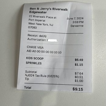Ben & Jerry’s - No reason why a kids cup with sprinkles should cost 8.15! - Ice Cream & Frozen Yogurt Near Me - West New York, New Jersey