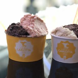 ILGelato Di Carlotta - Strawberry & Dark Chocolate (Left) and Hazelnut & Chocolate (Right)