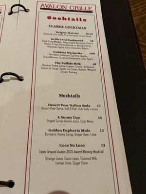 Menu photo 1 Avalon Grille Avalon, CA