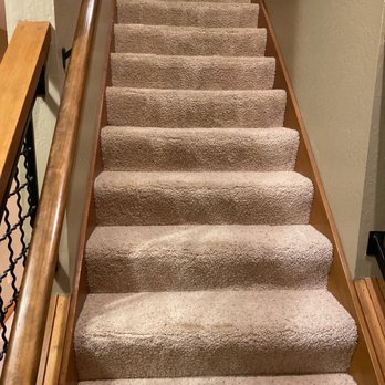 Viking Carpet Care - These are my stairs, no more gray stair marks. - Carpet Cleaning Near Me
