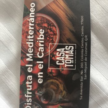 Casa Tomas - Business card - Spanish Near Me - San Miguel de Cozumel, ROO