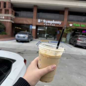 8th Symphony Coffee - Butterscotch latte, half sweet. 10/10 - Coffee & Tea Near Me - Cerritos, California