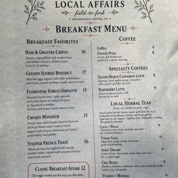 Local Affairs Cafe - Menu is by season because they use local ingredients. Is that amazing? - Bakeries Near Me - Cooperstown, New York Local Affairs Cafe - Menu is by season because they use local ingredients. Is that amazing? - Bakeries Near Me - Cooperstown, New York