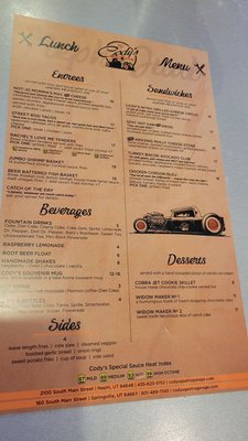 Menu photo 1 Cody’s Restaurant Nephi Nephi, UT Menu photo 1 Cody’s Restaurant Nephi Nephi, UT