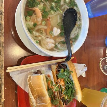 Pho 2012 Bistro - Pho Shrimp and grill pork sandwich. - Vietnamese Near Me - Anaheim, California