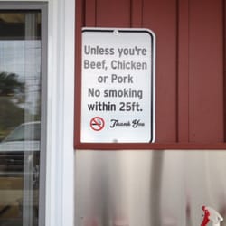 Yorkies Takeout BarBQ Chcken And Ribs - No Smoking Sign