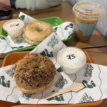 Dark Horse Coffee Roasters - Everything bagel and rosemary bagel. Salted maple with oat milk. - Coffee & Tea Near Me - Chula Vista, California