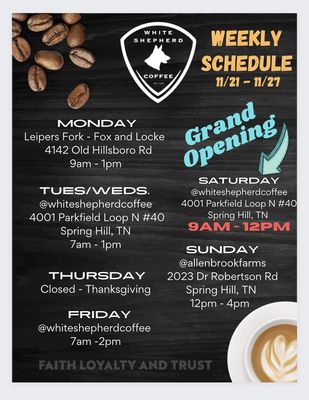 Menu photo 7 White Shepherd Coffee Spring Hill, TN Menu photo 7 White Shepherd Coffee Spring Hill, TN