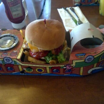 White Spot - Came on Aug 14th aka Adult Pirate Pak Day! BC Chicken Burger, coleslaw, fries underneath, and apple juice, golden coin of course - Burgers Near Me - Burnaby, British Columbia White Spot - Came on Aug 14th aka Adult Pirate Pak Day! BC Chicken Burger, coleslaw, fries underneath, and apple juice, golden coin of course - Burgers Near Me - Burnaby, British Columbia