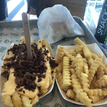 Shake Shack Downtown Brooklyn - Bacon cheese fries and regular fries - Burgers Near Me - Brooklyn, New York