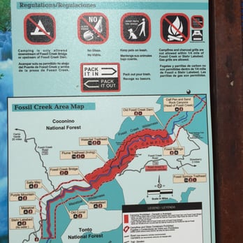 Fossil Creek Wilderness - Map of the fossil creek - Hiking Near Me - Strawberry, Arizona