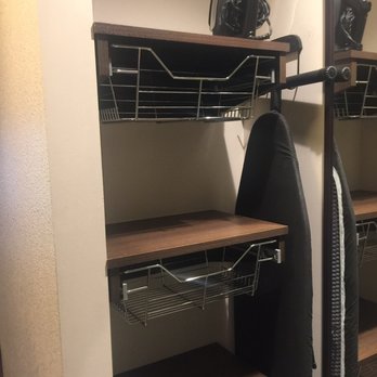 Hilton Garden Inn Pigeon Forge - Closet with pull out storage baskets - Hotels Near Me - Pigeon Forge, Tennessee Hilton Garden Inn Pigeon Forge - Closet with pull out storage baskets - Hotels Near Me - Pigeon Forge, Tennessee